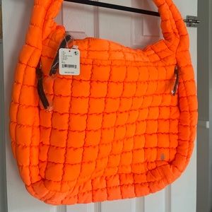 NWT FP Movement by Free People Quilted Carryall ELECTRIC ORANGE